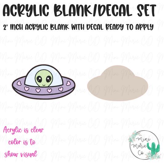 Alien UFO Acrylic Blank/Decal Set