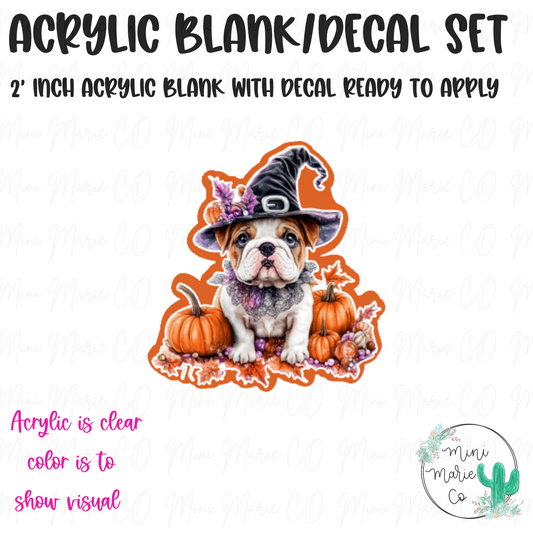 English Bulldog Witch Hat Blank/Decal Set