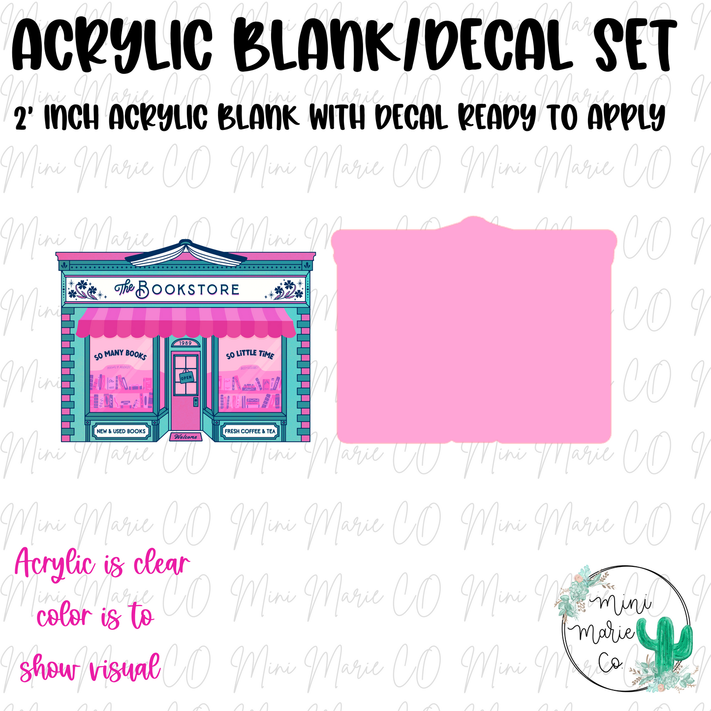 Bookstore Acrylic Blank/Decal Set