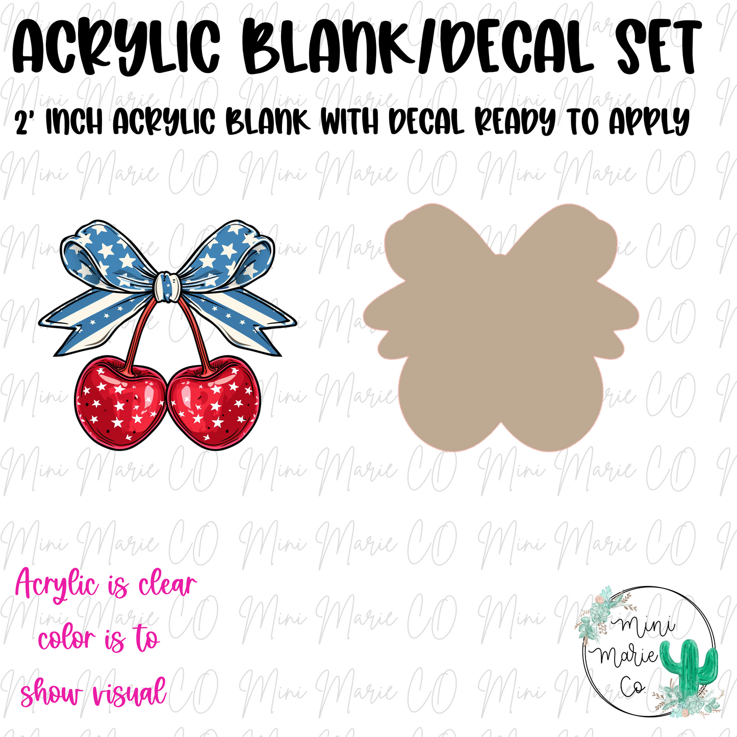 4th Cherry Acrylic Blank/Decal Set