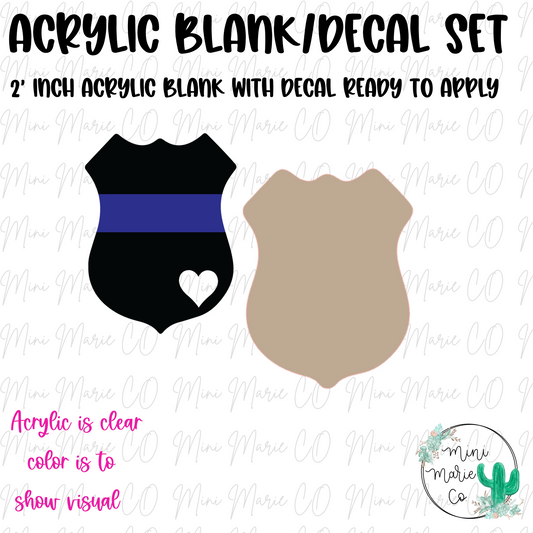 Police Badge Acrylic Blank/Decal Set