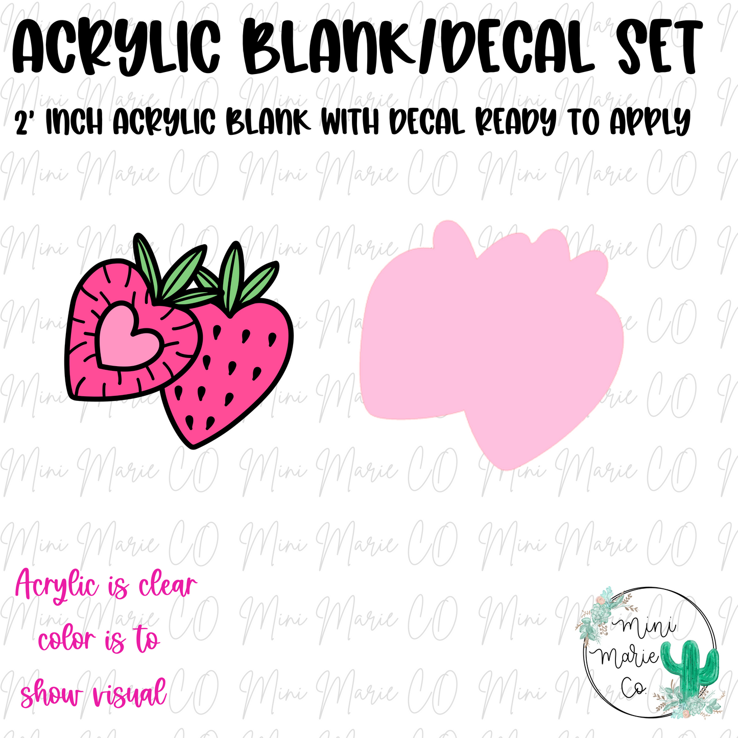 Double Strawberry Acrylic Blank/Decal Set