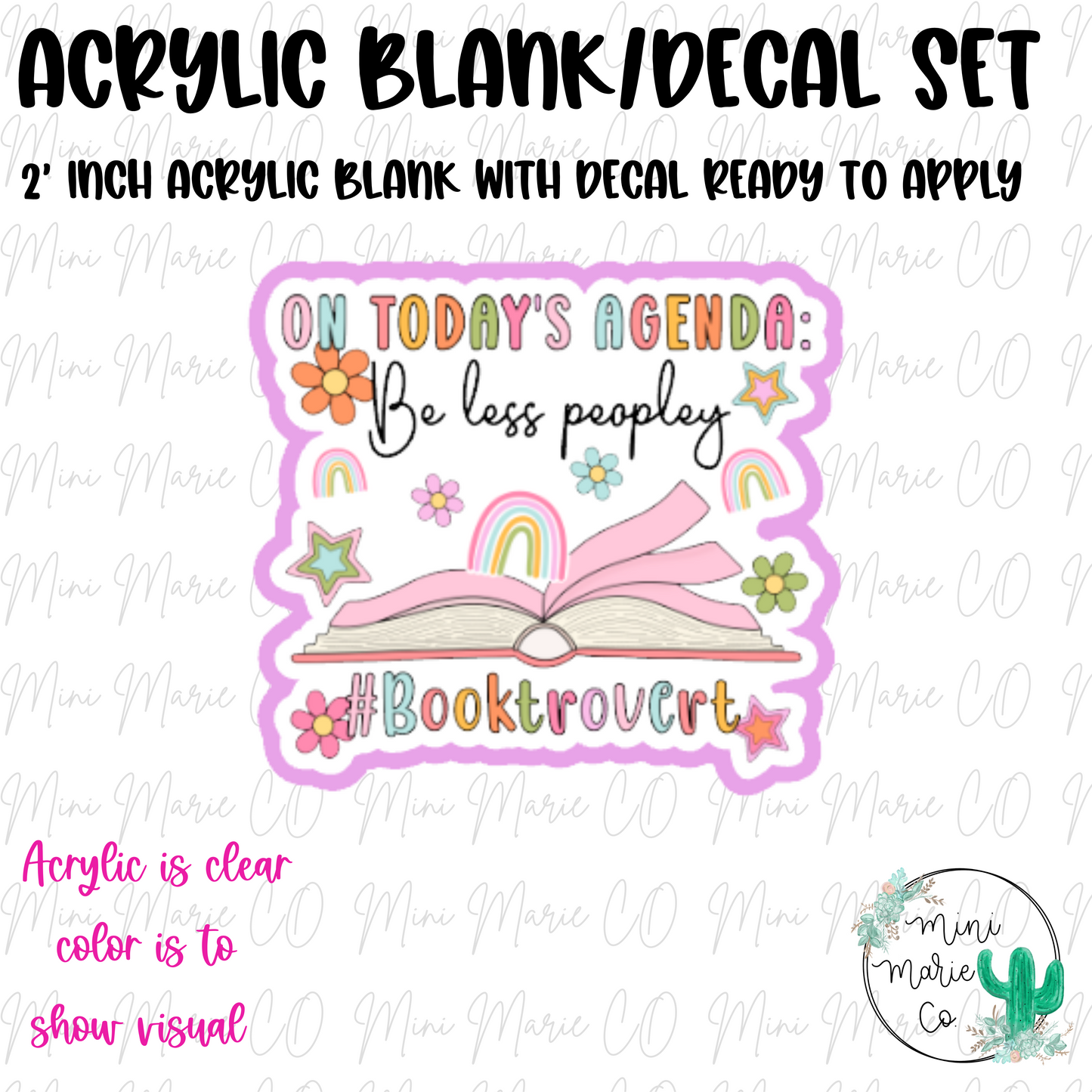 Booktrovert Agenda Acrylic Blank/Decal Set