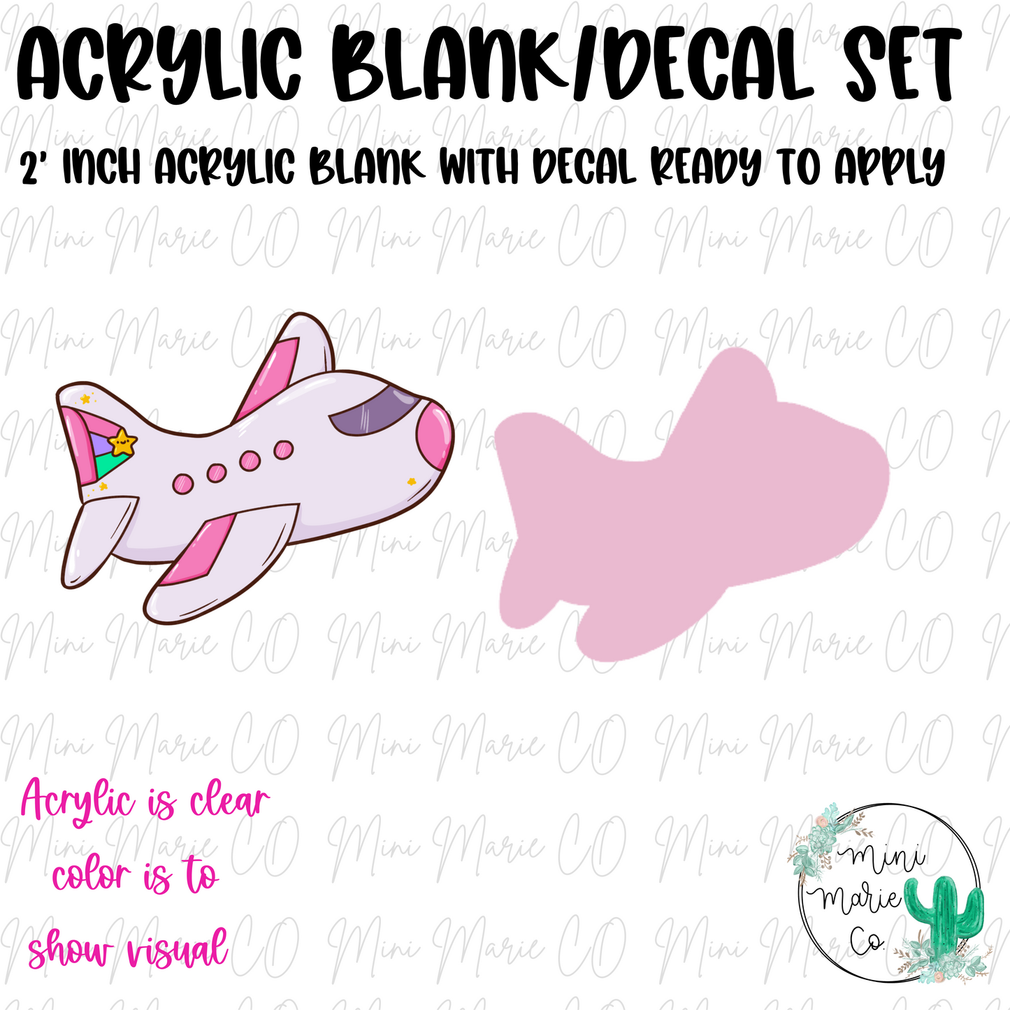 Airplane Acrylic Blank/Decal Set