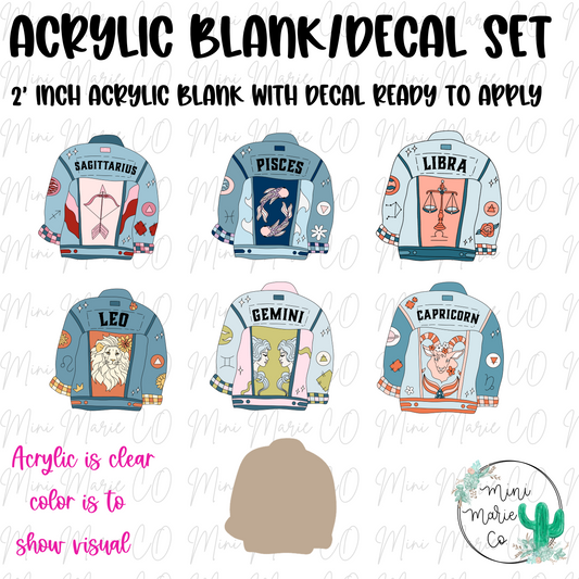 Zodiac Jackets Acrylic Blank/Decal Set