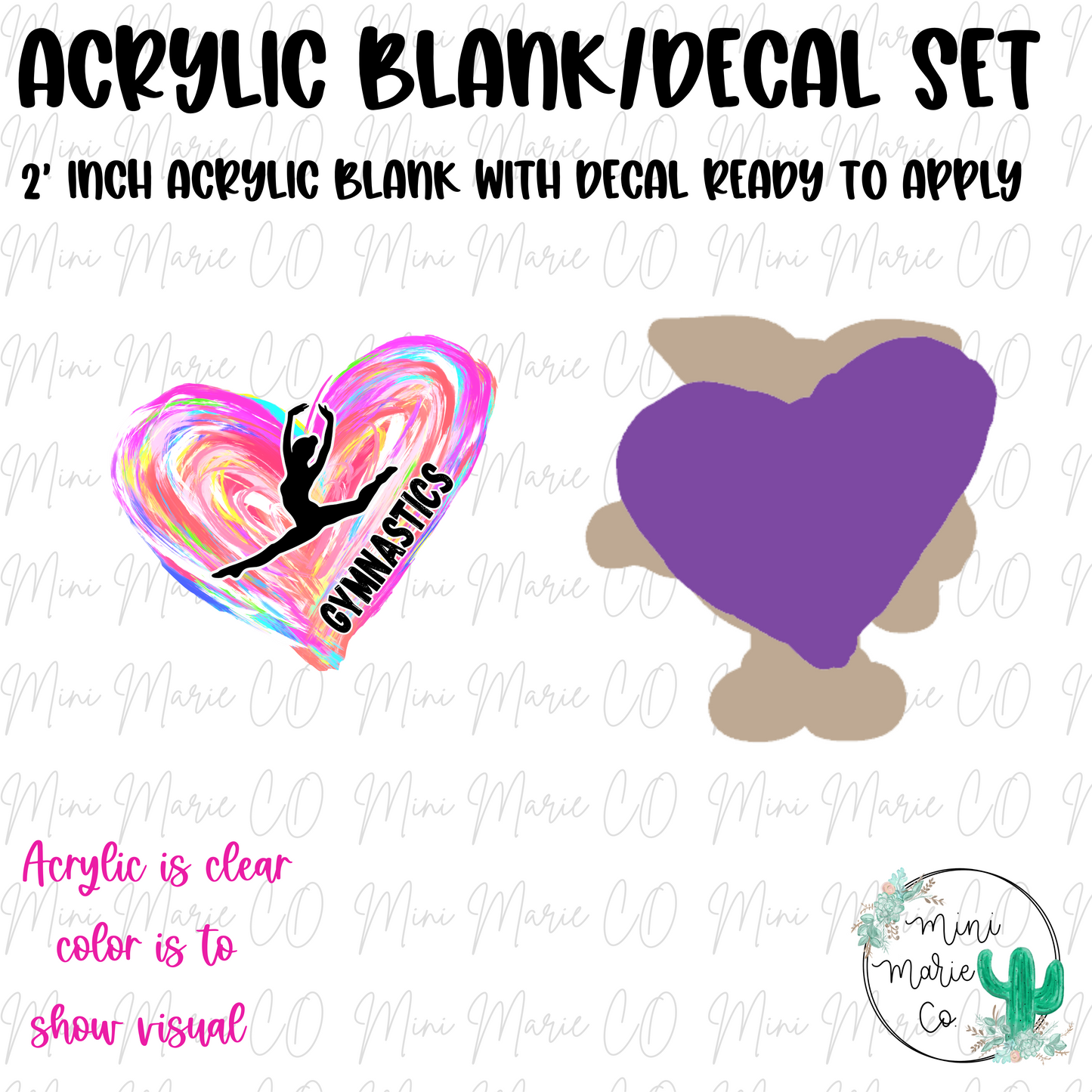 Gymnastics Acrylic Blank/Decal Set