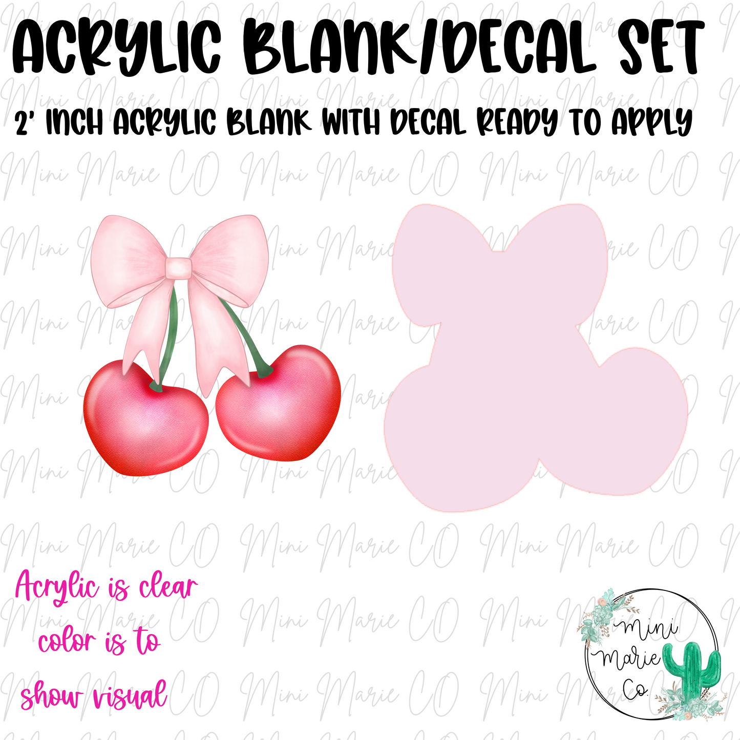 Coquette Cherries Acrylic Blank/Decal Set