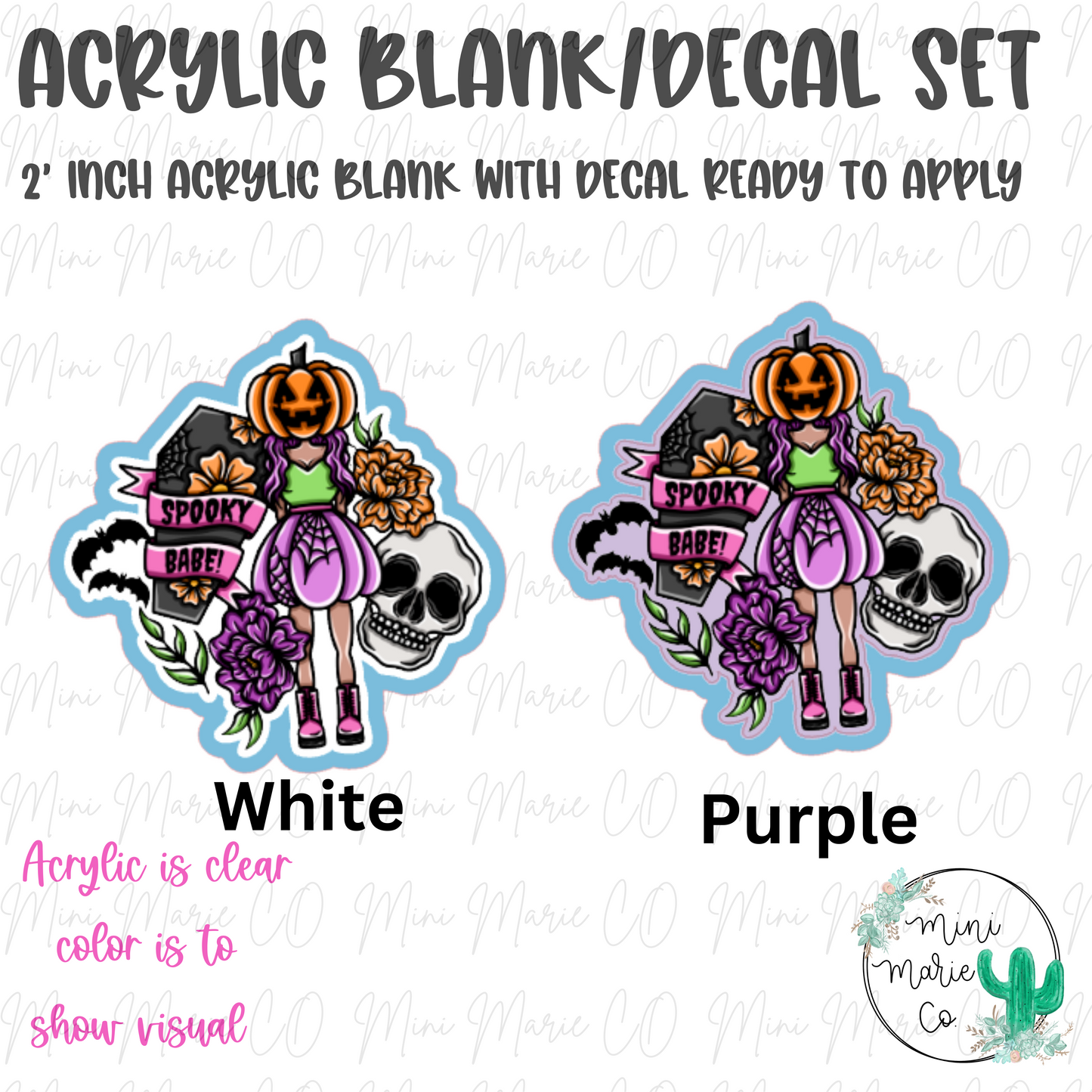 Spooky Babe Acrylic Blank/Decal Set