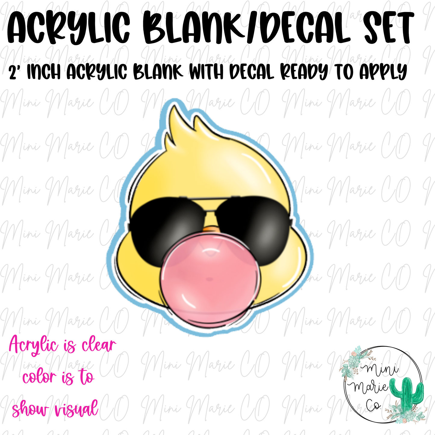 Chick Bubble Acrylic Blank/Decal Set