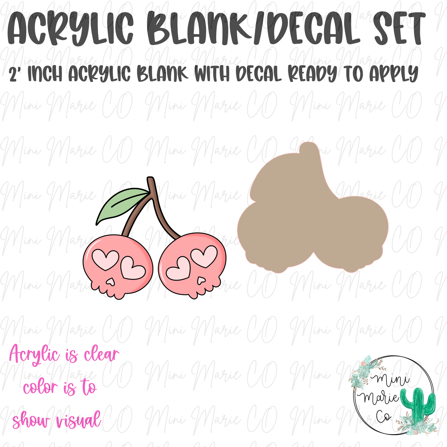 Skull Cherries Acrylic Blank/Decal Set