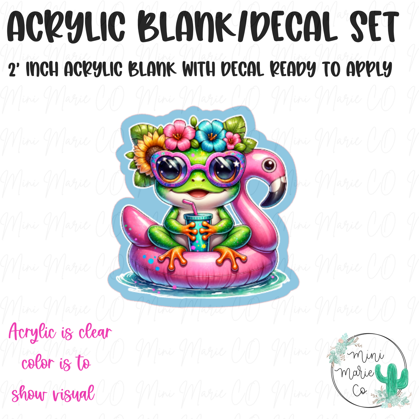 Summer Frog Acrylic Blank/Decal Set
