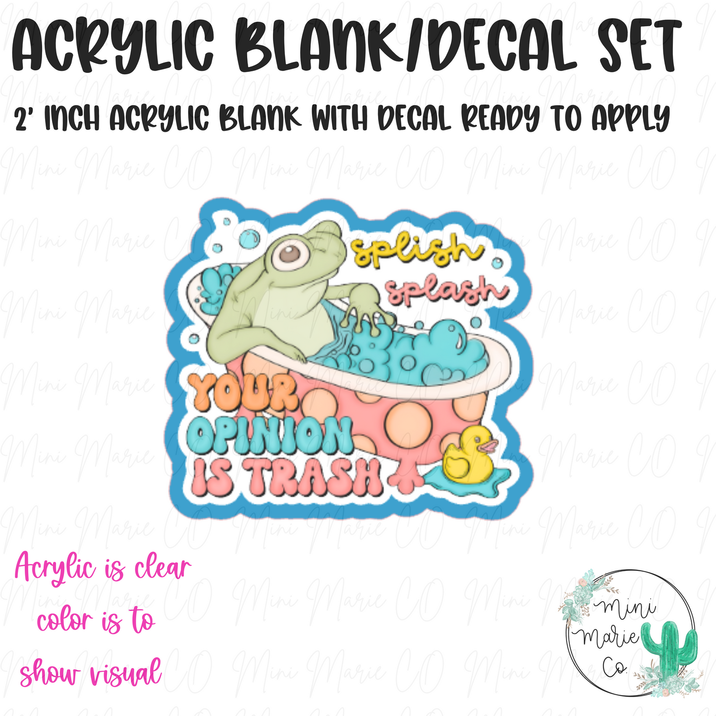 Splish Splash Acrylic Blank/Decal Set