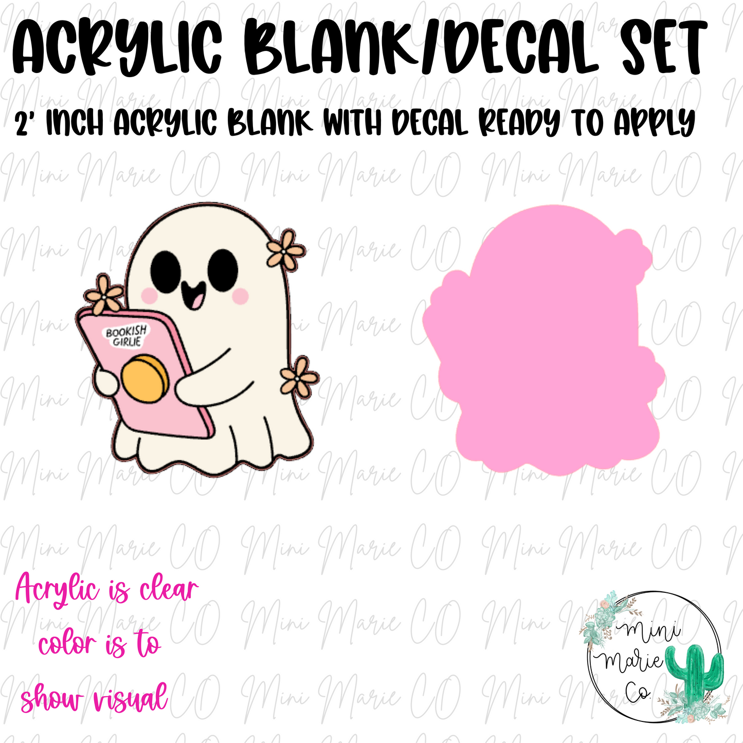 Bookish Ghost Acrylic Blank/Decal Set