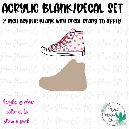 Heart Sneaker Shoes Acrylic Blank/Decal Set