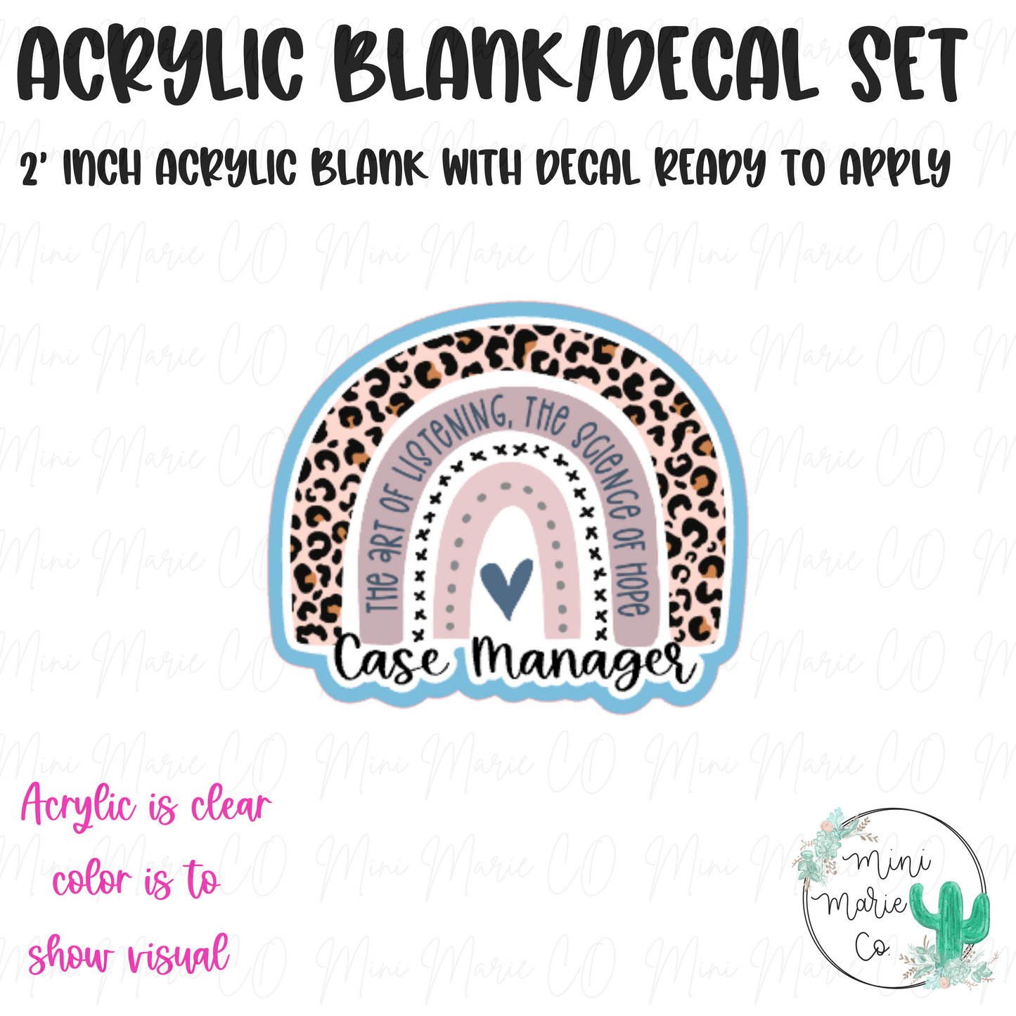 Case Manager Acrylic Blank/Decal Set