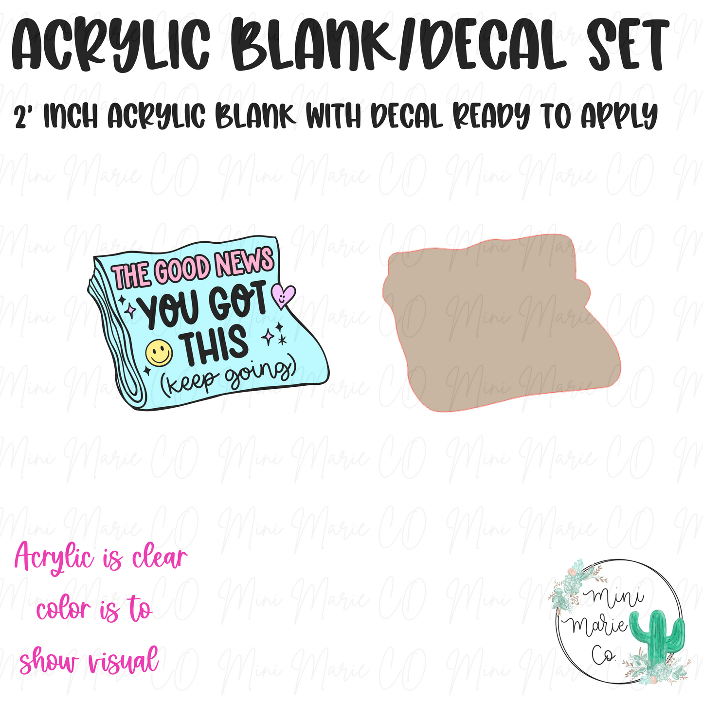 You Got This Newspaper Acrylic Blank/Decal Set