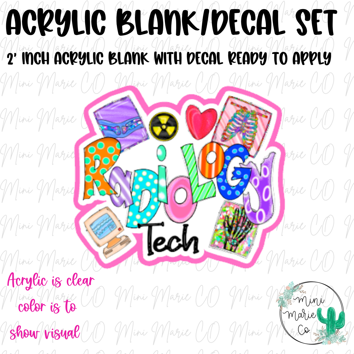 Radiology Collage Acrylic Blank/Decal Set