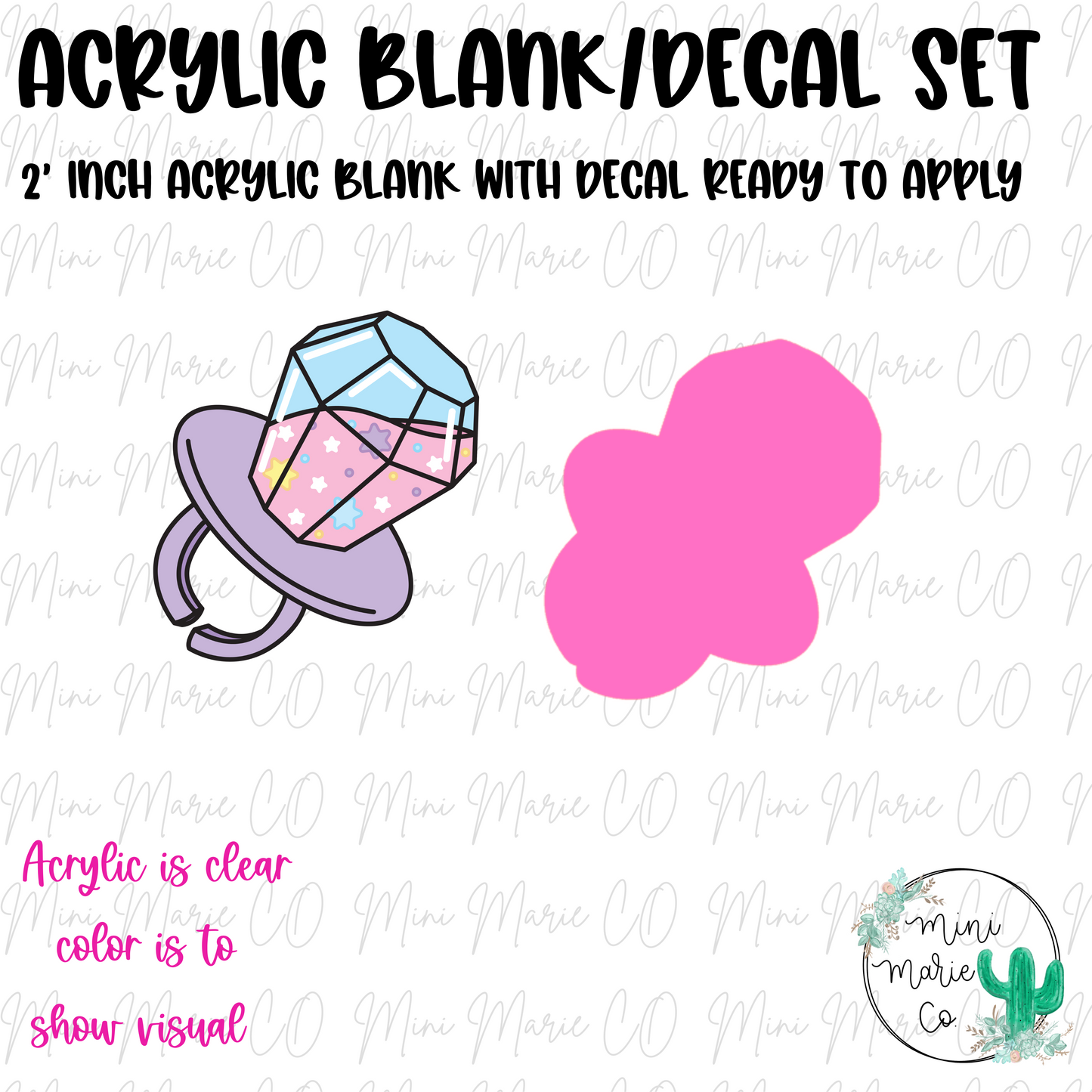 Ring Pop Acrylic Blank/Decal Set
