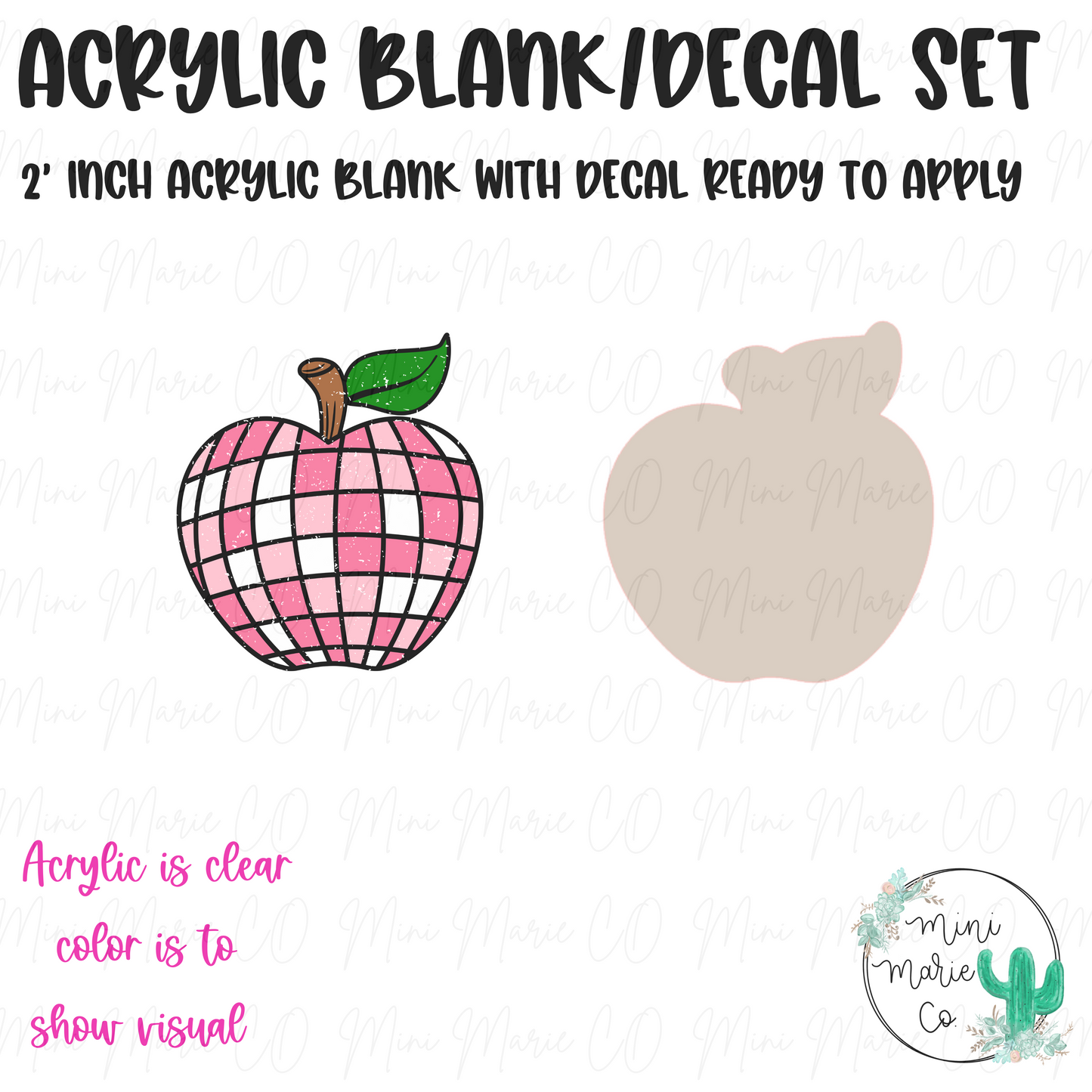 Disco Apple Acrylic Blank/Decal Set