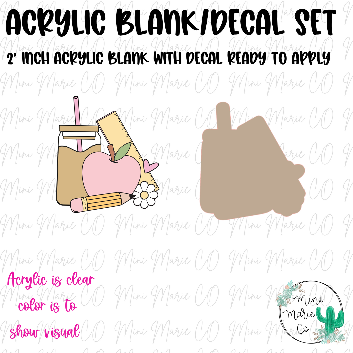 Teacher Must Haves Acrylic Blank/Decal Set