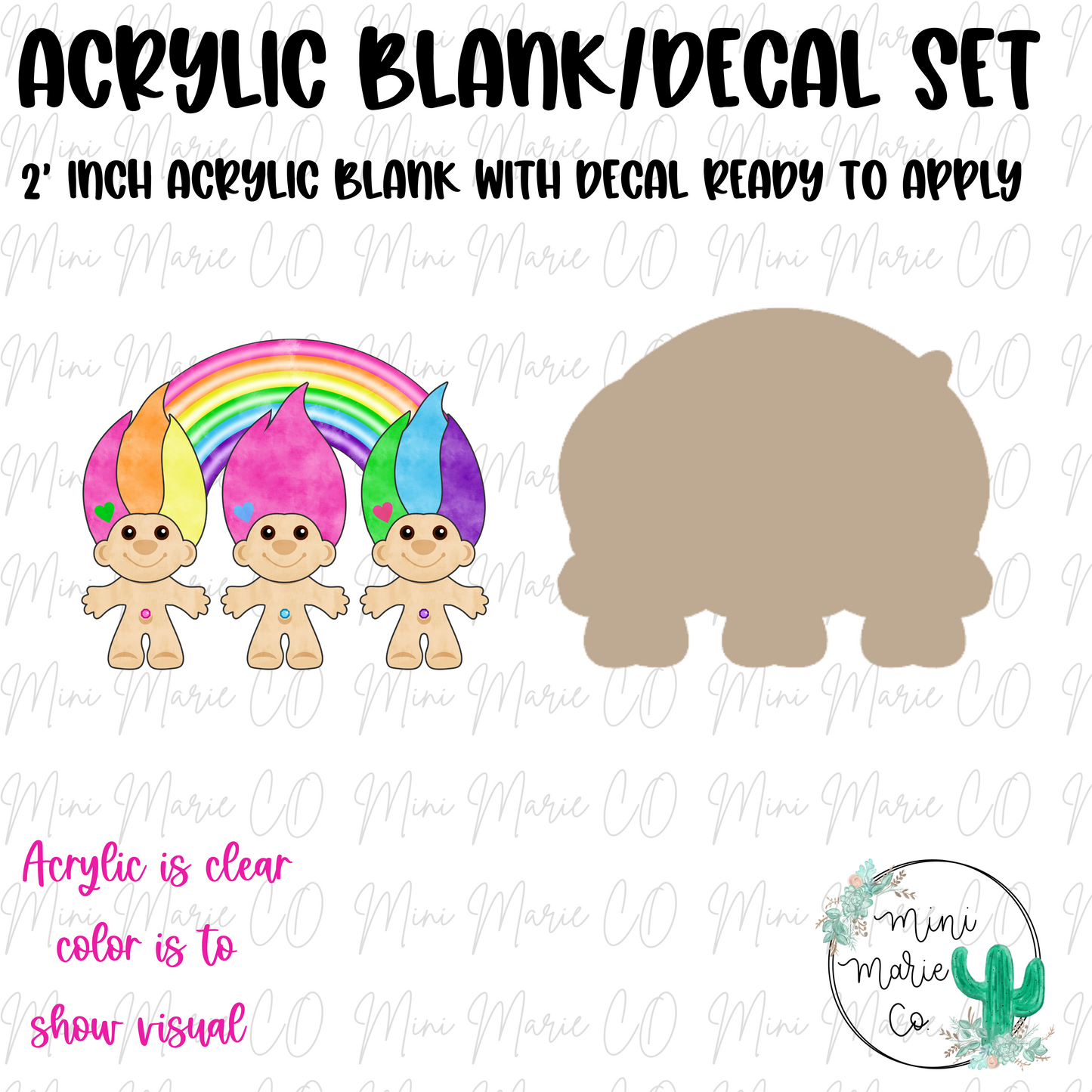 Trolls Acrylic Blank/Decal Set