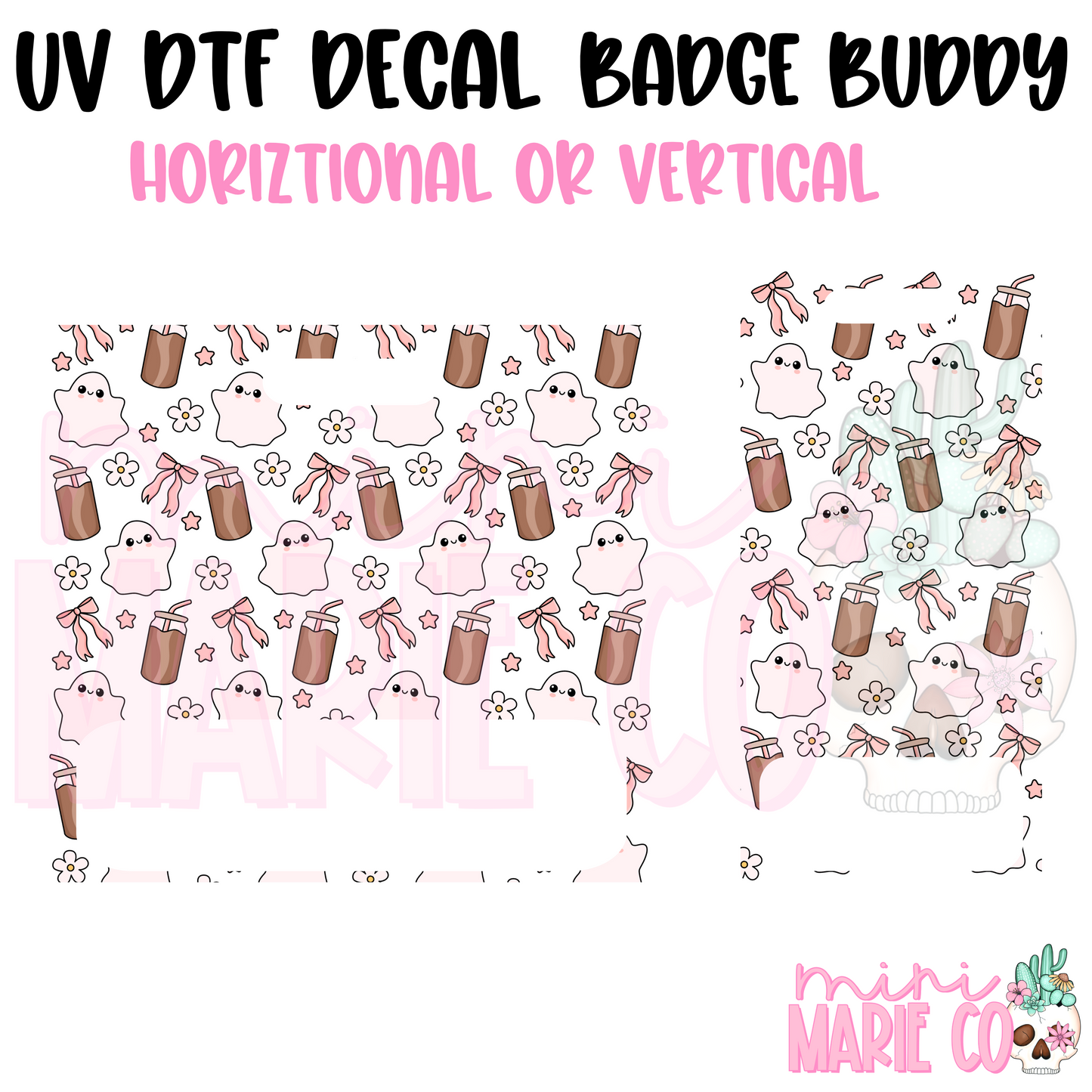Ghostie Coffee UV DTF Ready to Apply Decal (Horizontal or Vertical)