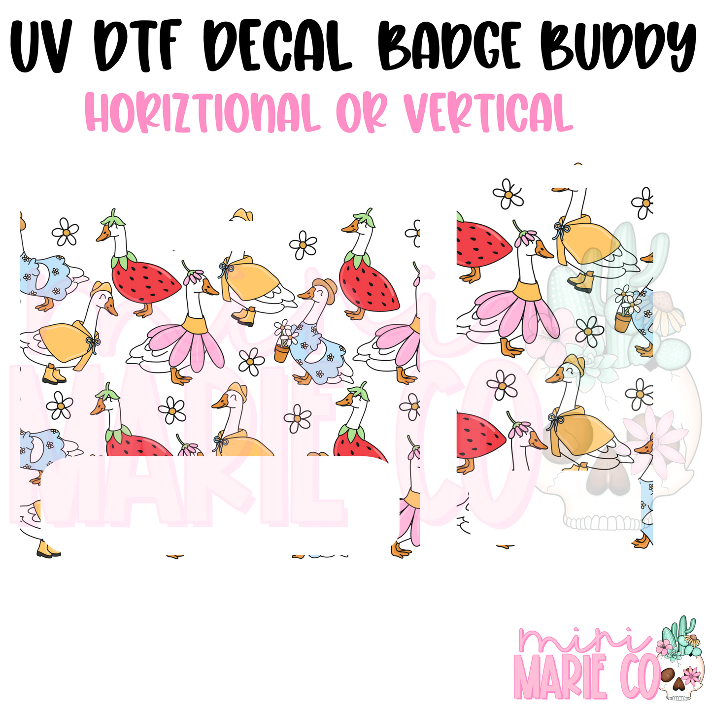 Summer Geese UV DTF Ready to Apply Decal (Horizontal or Vertical)