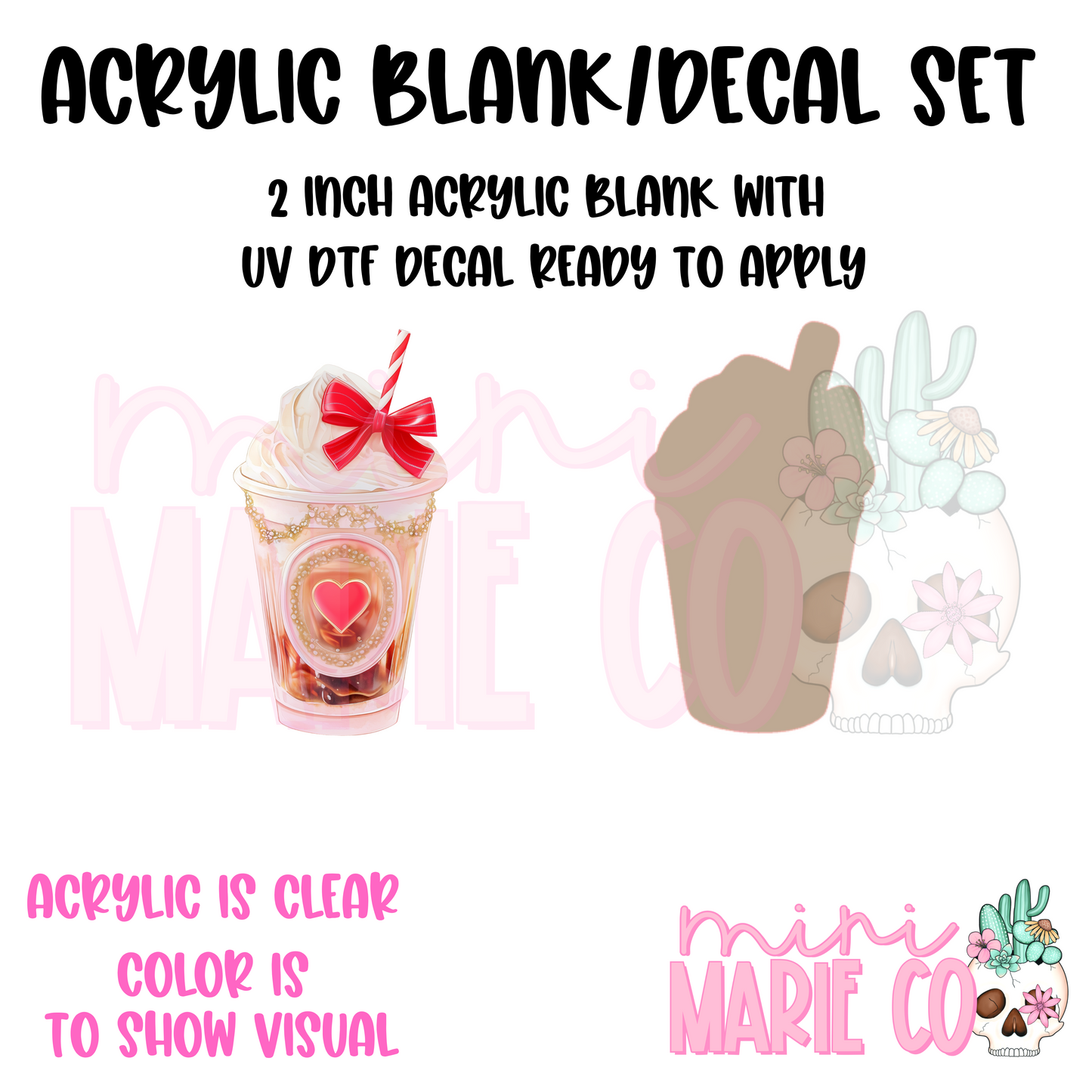 Coquette Red Coffee Acrylic Blank/ UV DTF Decal Set