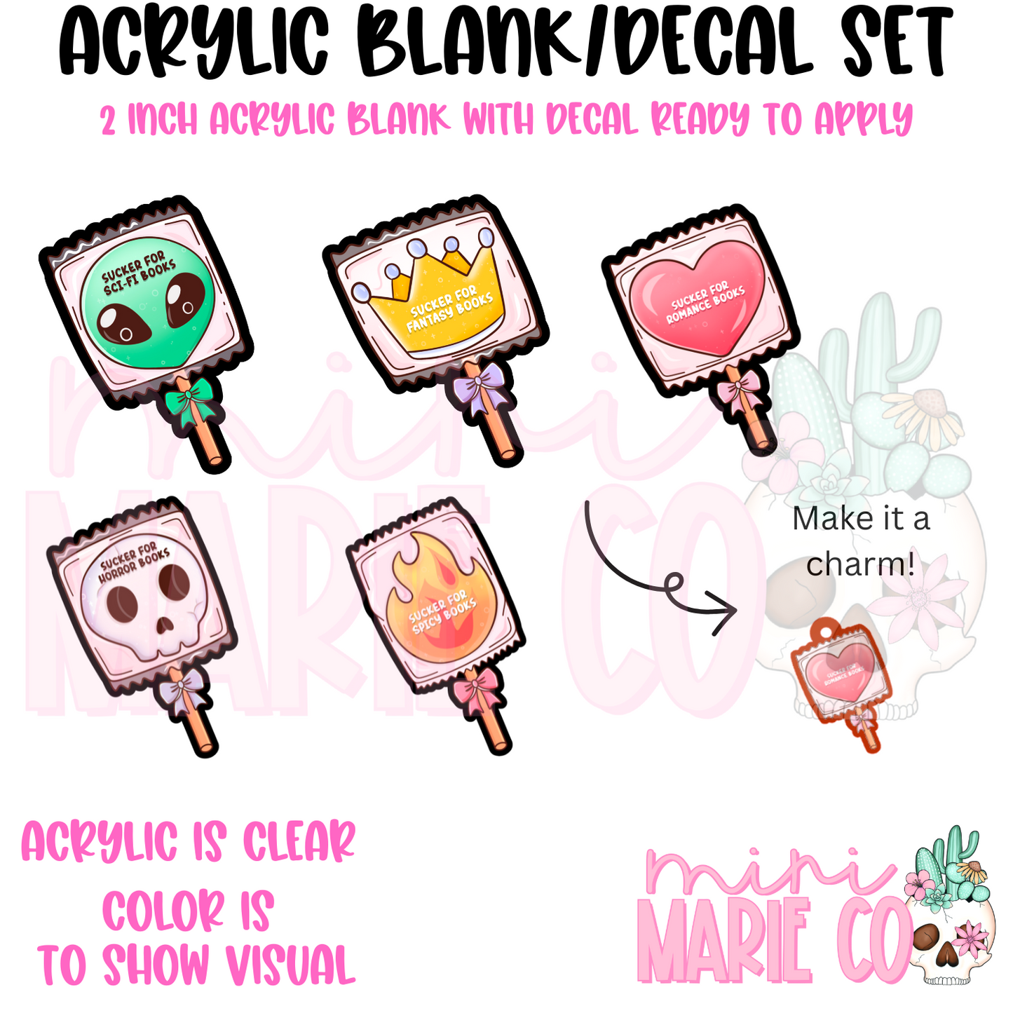 Bookish Delights Acrylic Blank/Decal Set