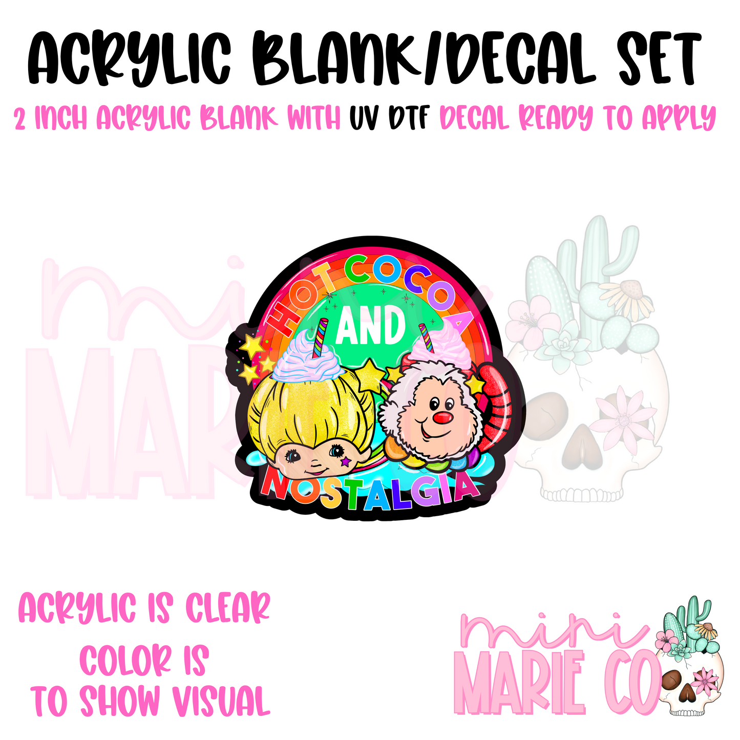 Hot Cocoa & Nostalgia Acrylic Blank/ UV DTF Decal Set