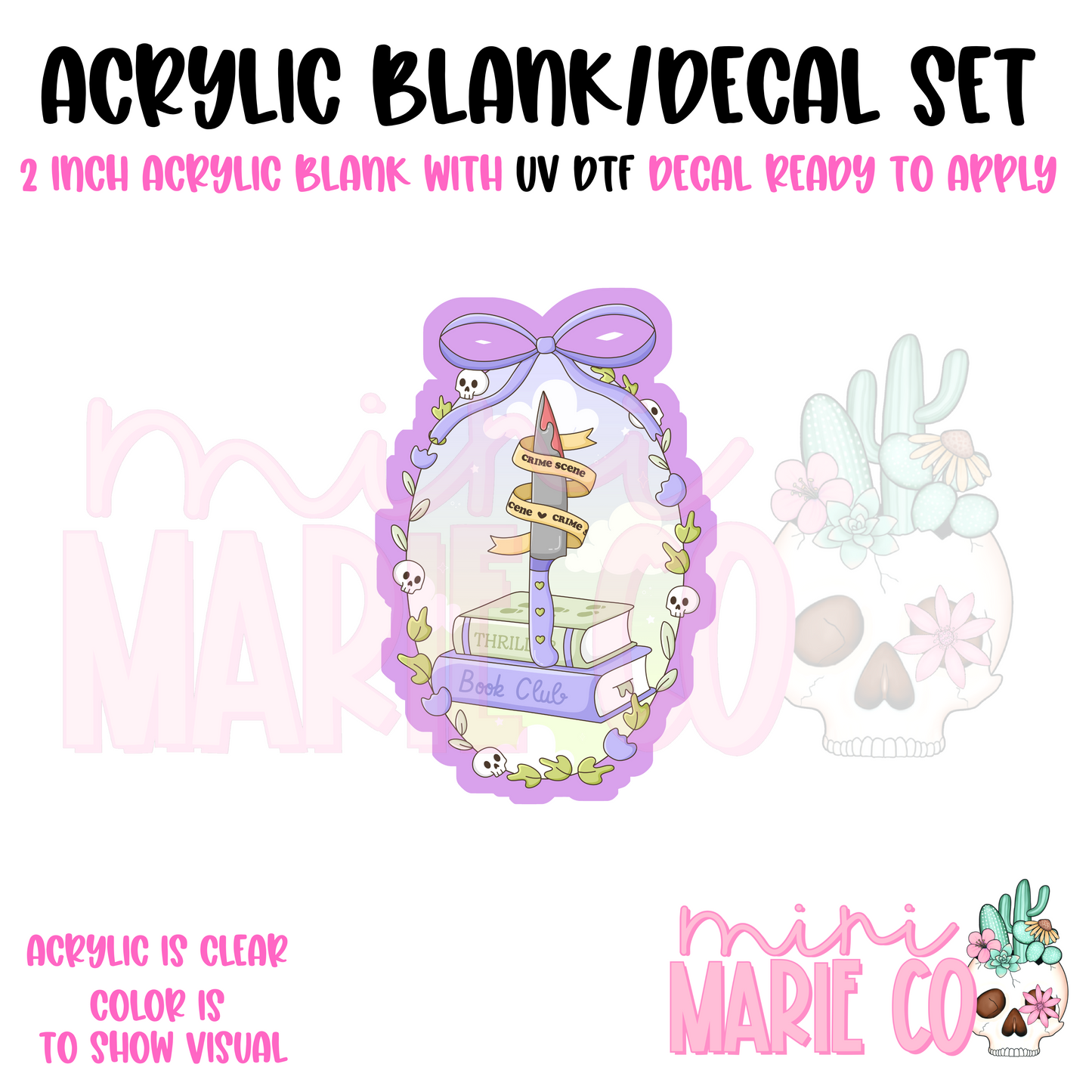 True Crime Frame Acrylic Blank/ UV DTF Decal Set