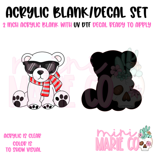 Junior Mint Acrylic Blank/ UV DTF Decal Set