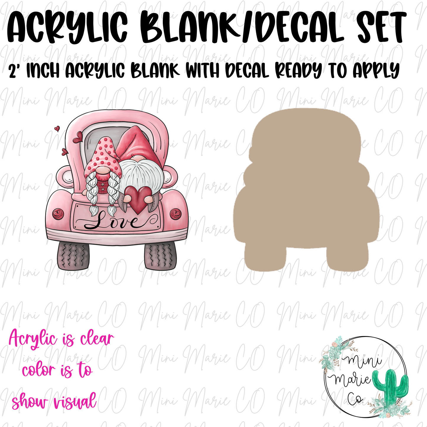 Love Truck Acrylic Blank/Decal Set