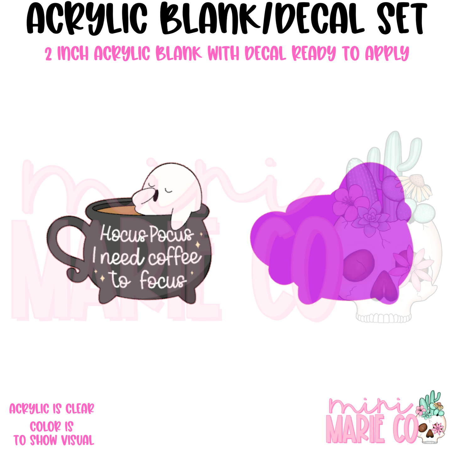 Hocus Pocus I need Coffee Acrylic Blank/Decal Set
