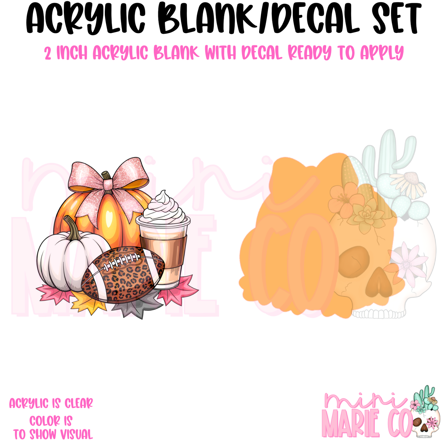 Pumpkin Coffee Football Acrylic Blank/Decal Set