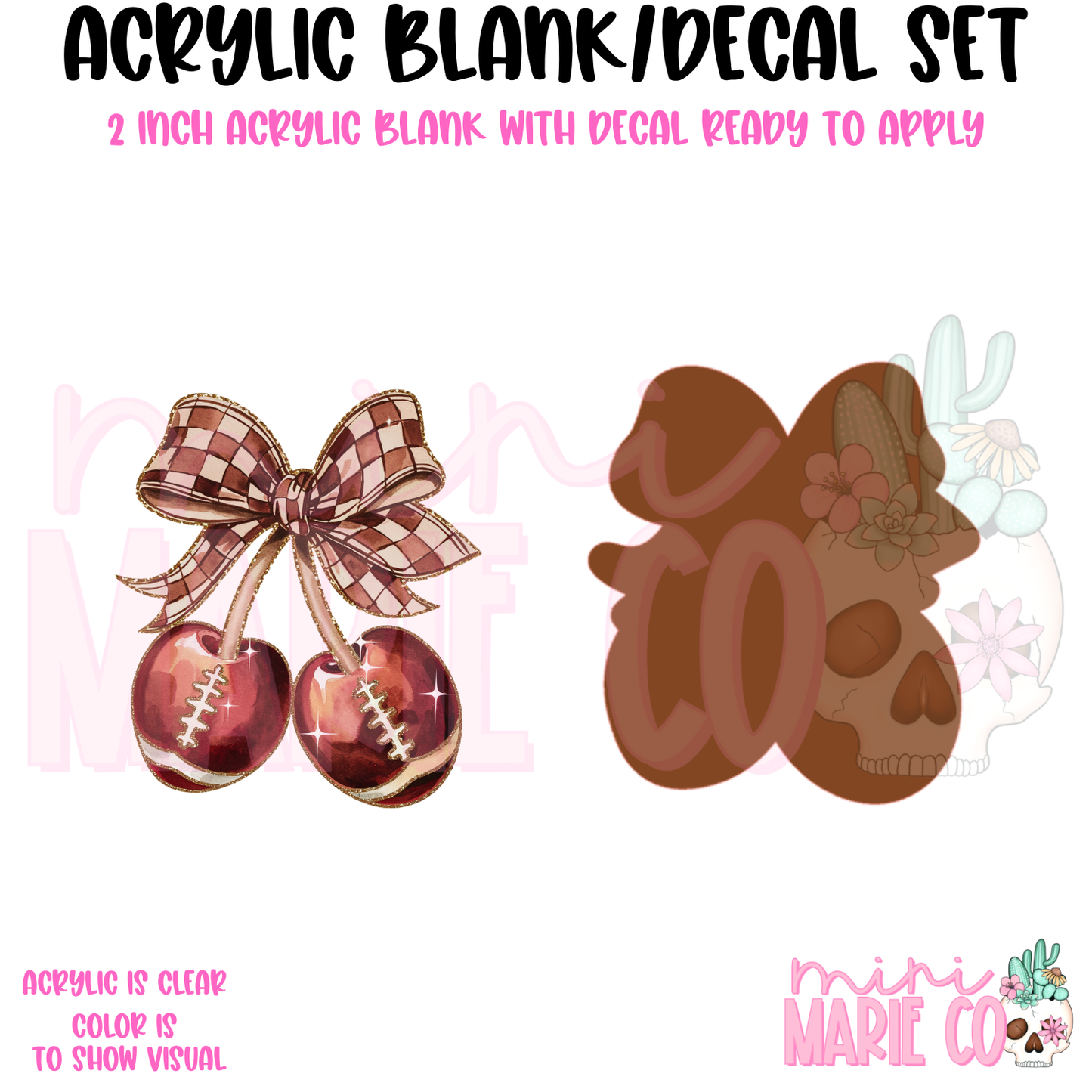 Football Cherry Blank/Decal Set