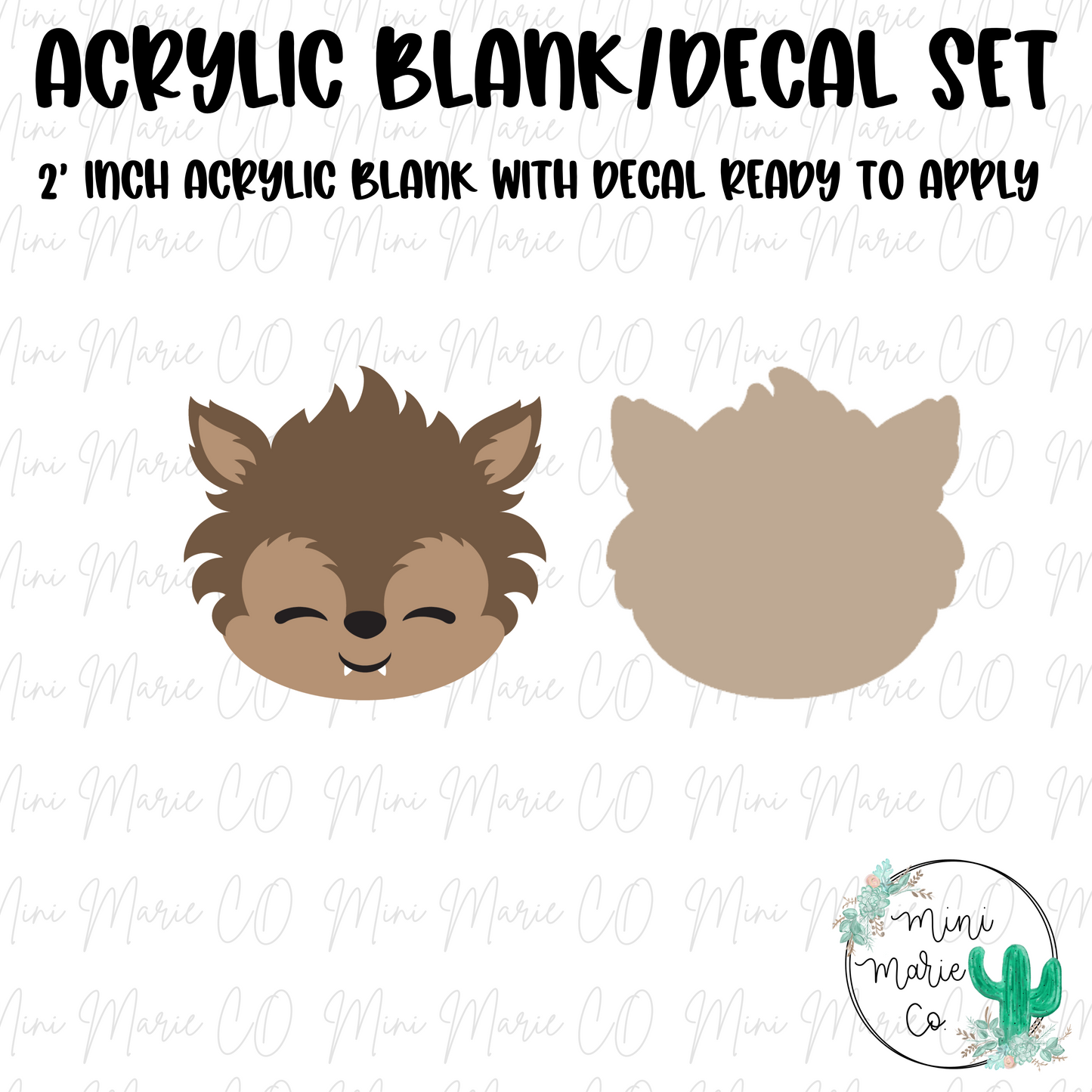 Werewolf Acrylic Blank/Decal Set