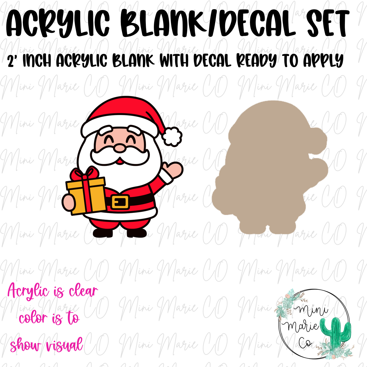 Santa Claus Acrylic Blank/Decal Set