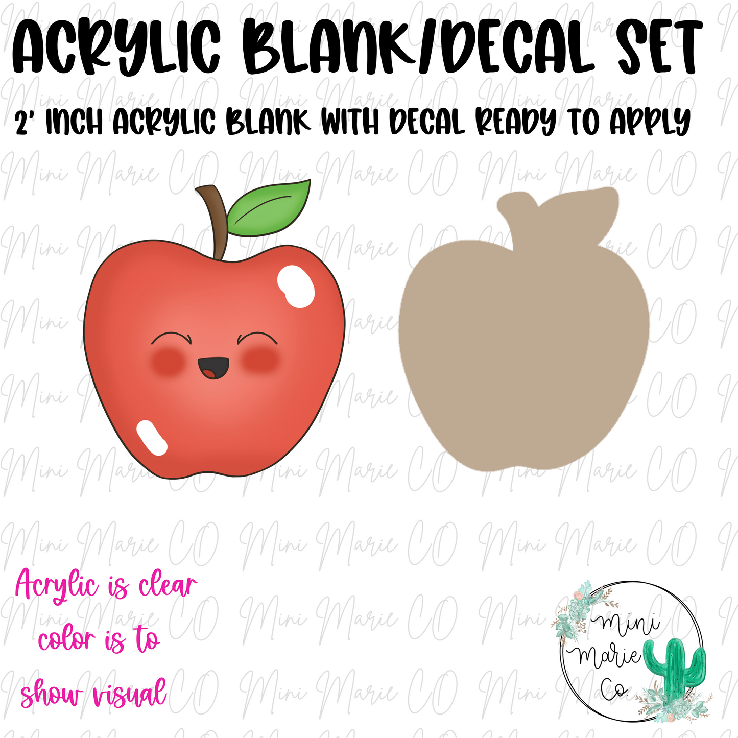 Apple Acrylic Blank/Decal Set