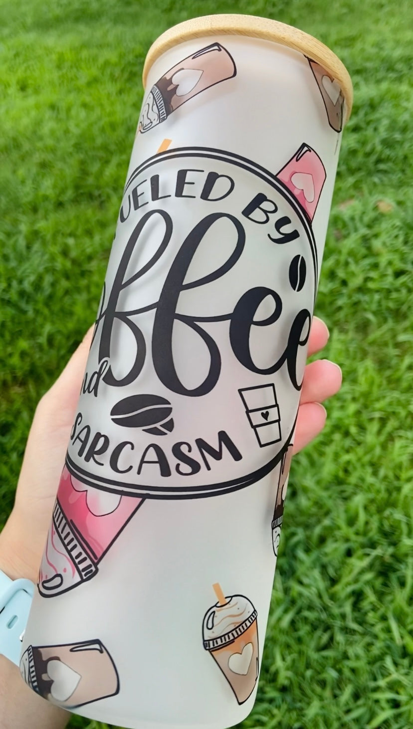 Coffee and Sarcasm Glass Tumbler