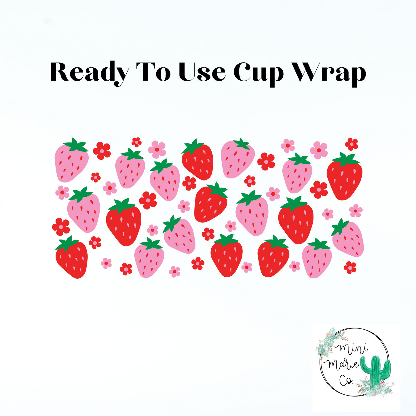 Strawberry Pink & Red 16oz Glass Wrap