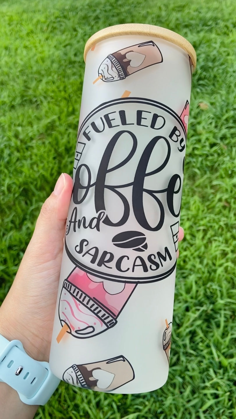 Coffee and Sarcasm Glass Tumbler