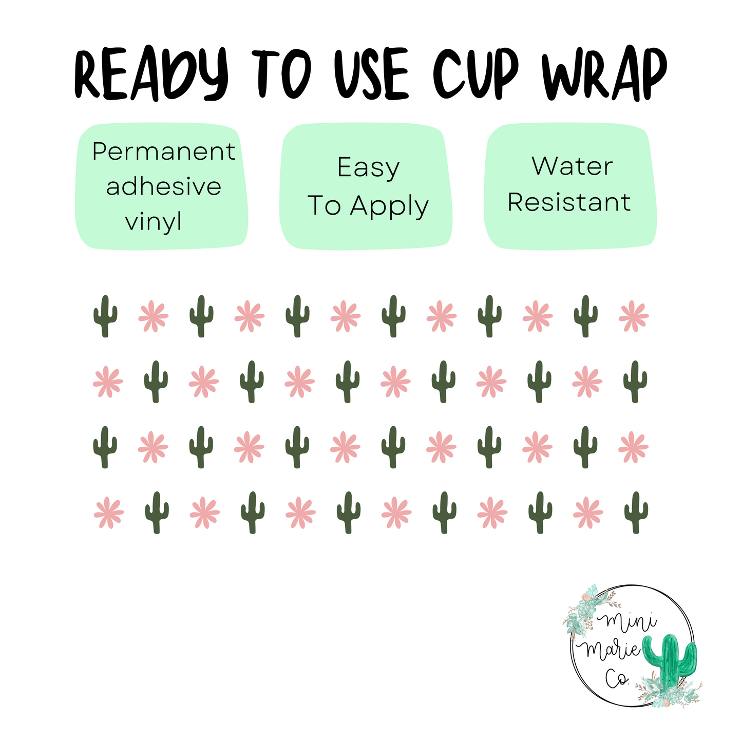 Mini Cactuses Libbey Glass Wrap 16oz