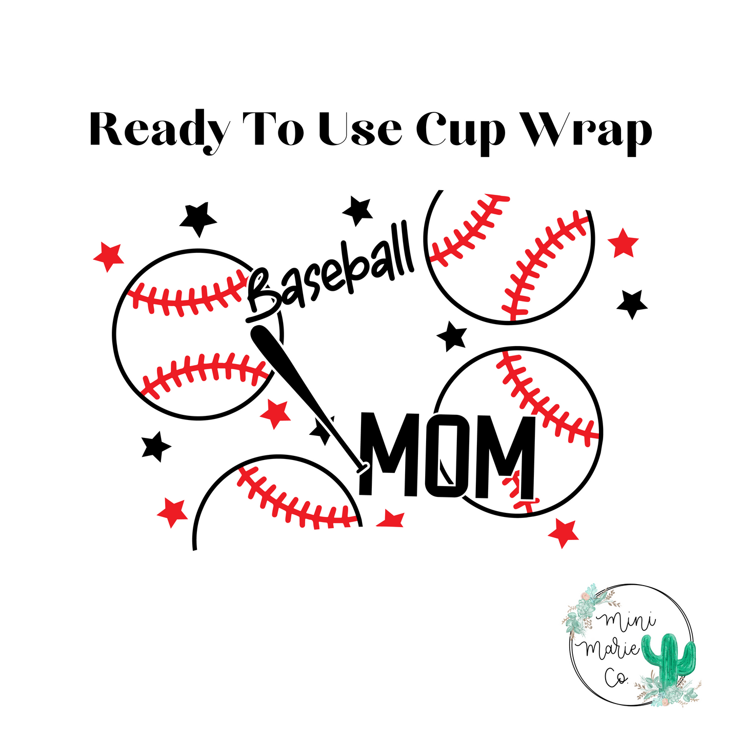Baseball Mom 24oz With Hole Cold Cup Wrap