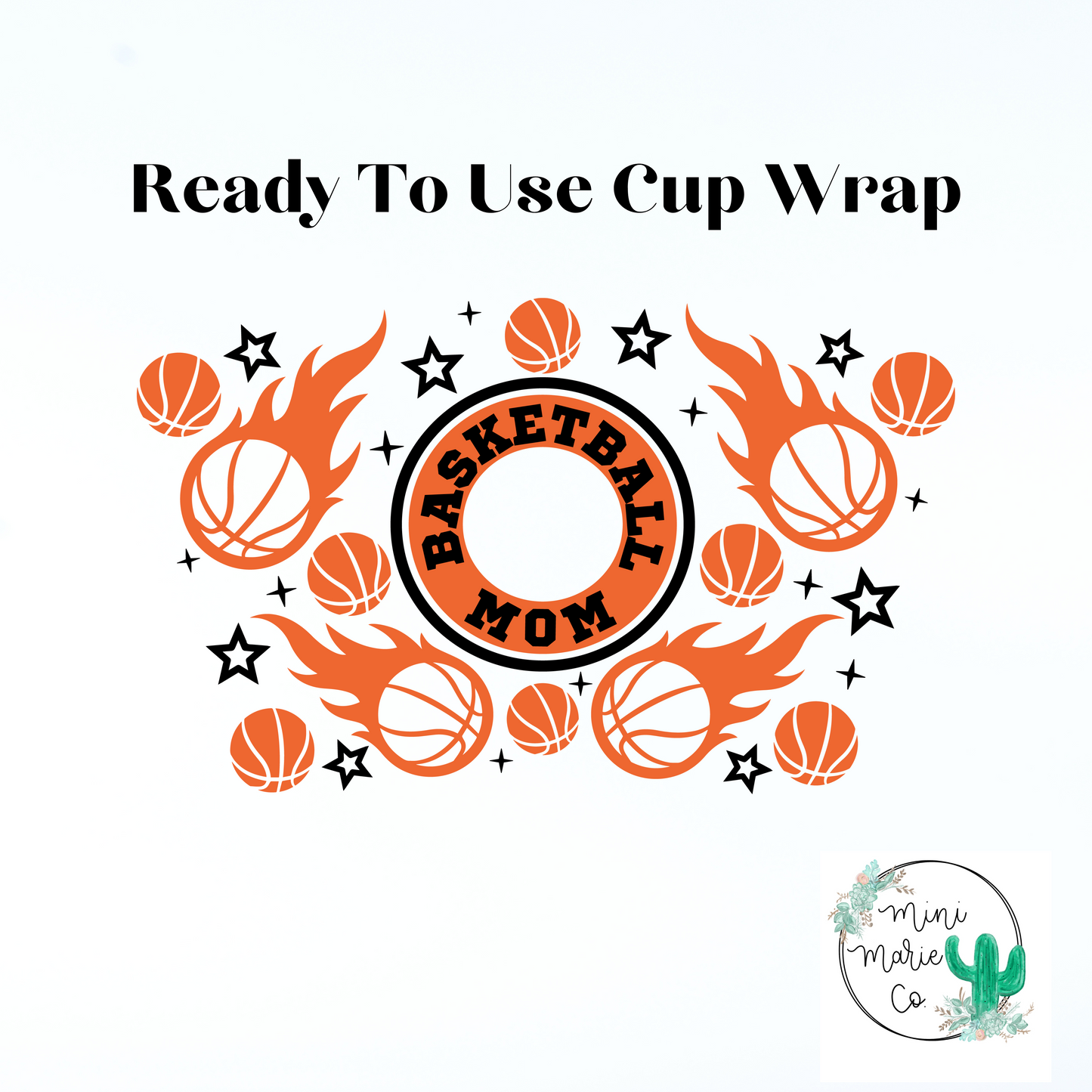 Basketball Mom 24oz With Hole Cold Cup Wrap