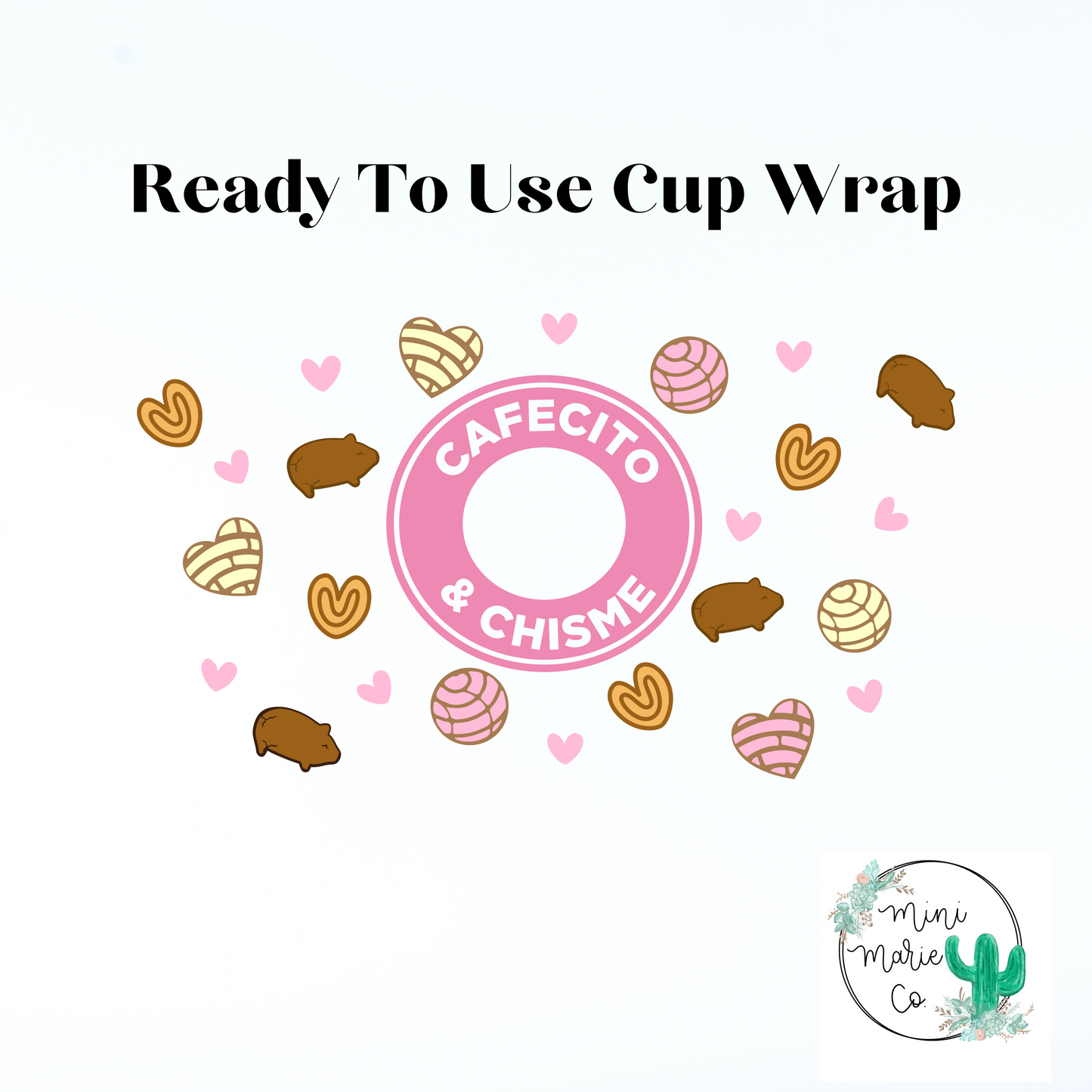 Cafecito y Chisme 24oz With Hole Cold Cup Wrap
