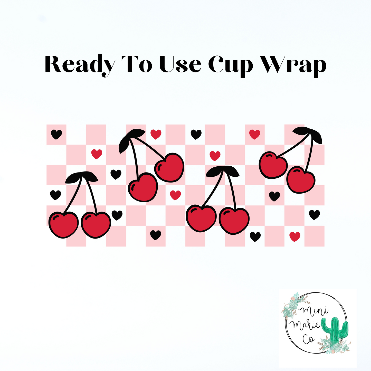 Cherry Checkers 16oz Libbey Glass Wrap