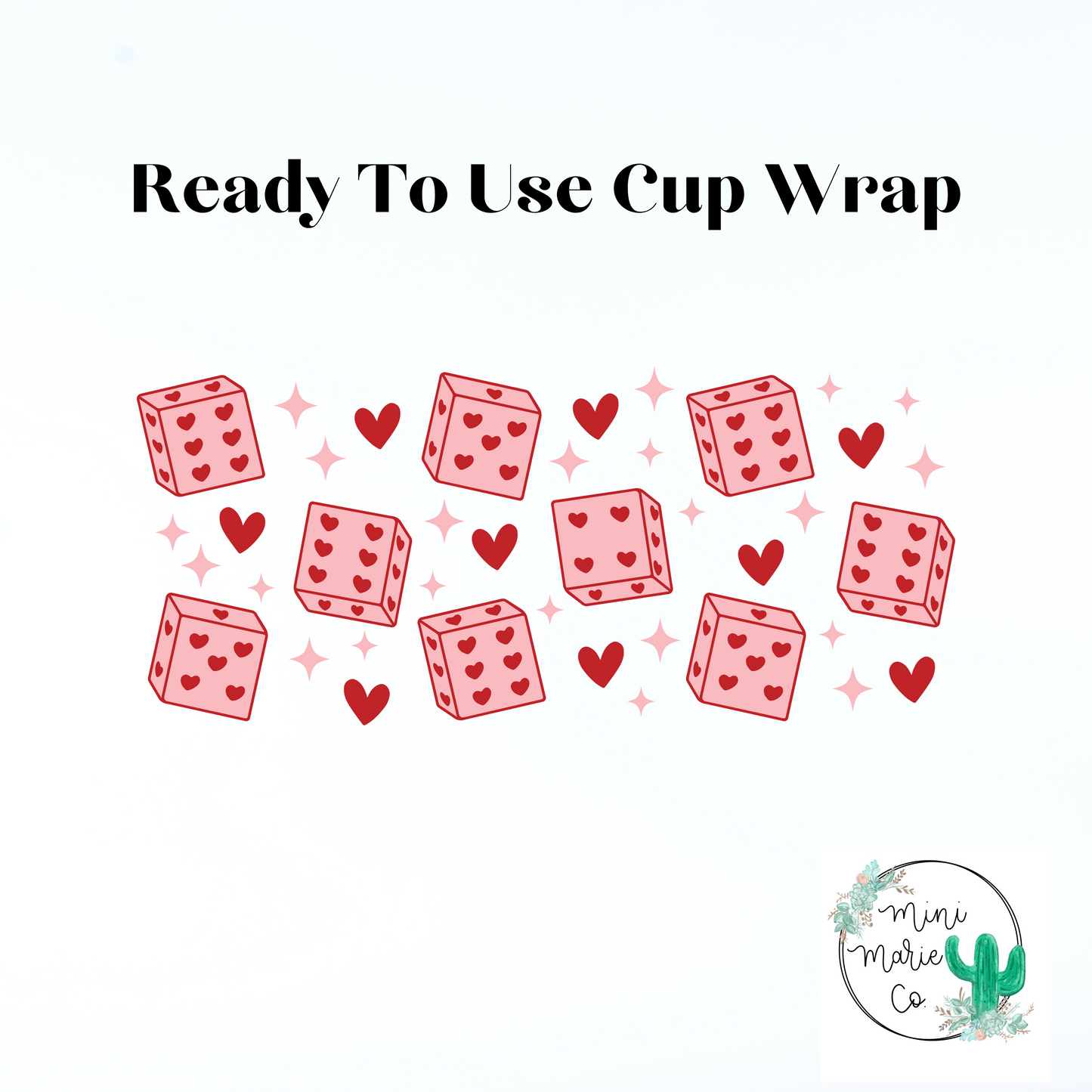 Heart Dice 16oz Libbey Glass Wrap