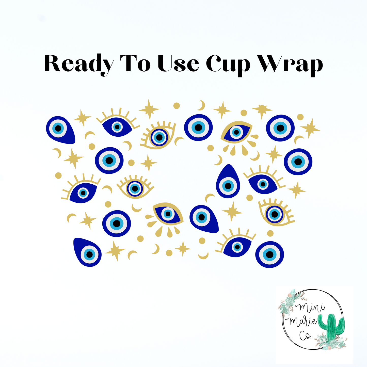 Evil Eye 24oz With Hole Cold Cup Wrap