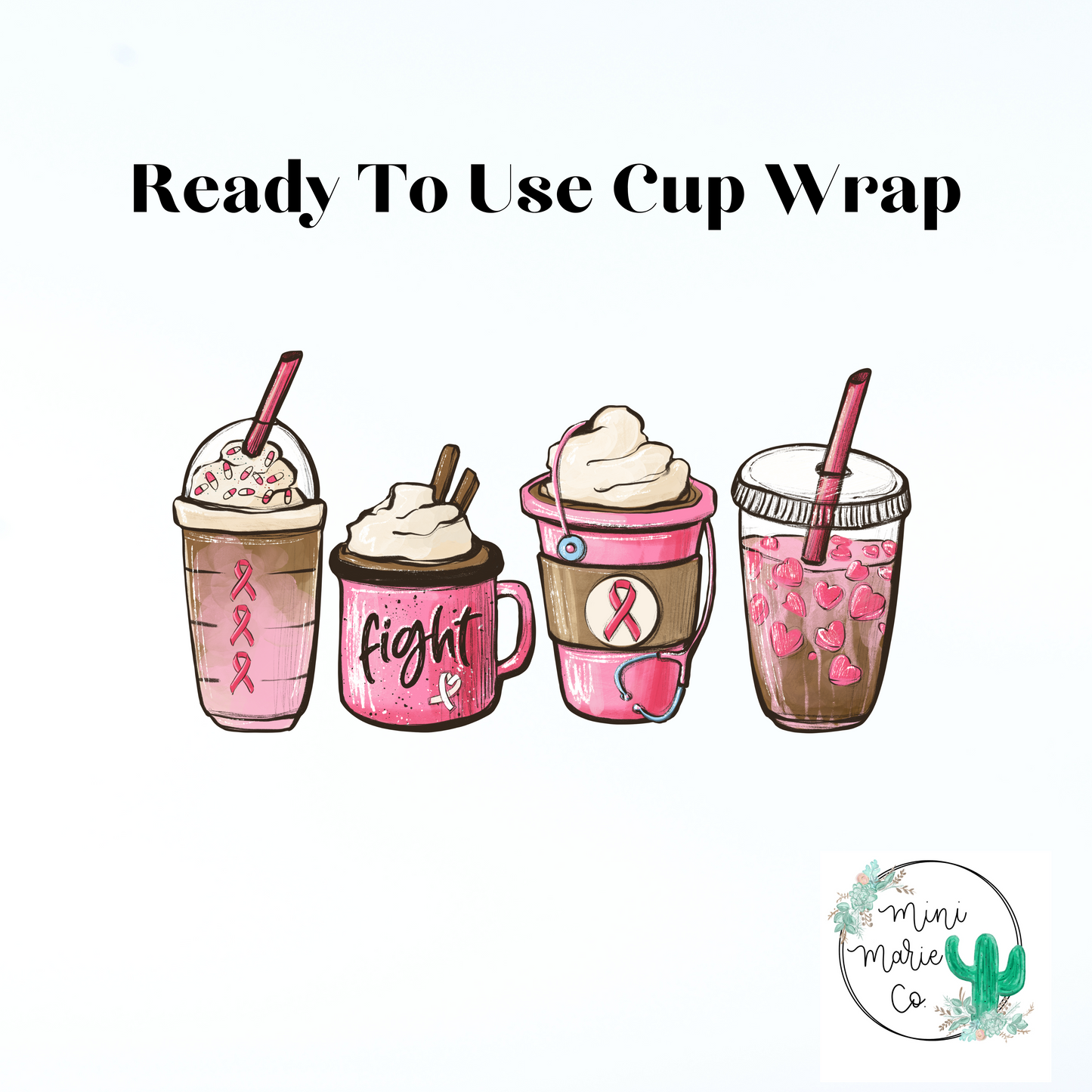 Fight Breast Cancer Awareness Glass Wrap